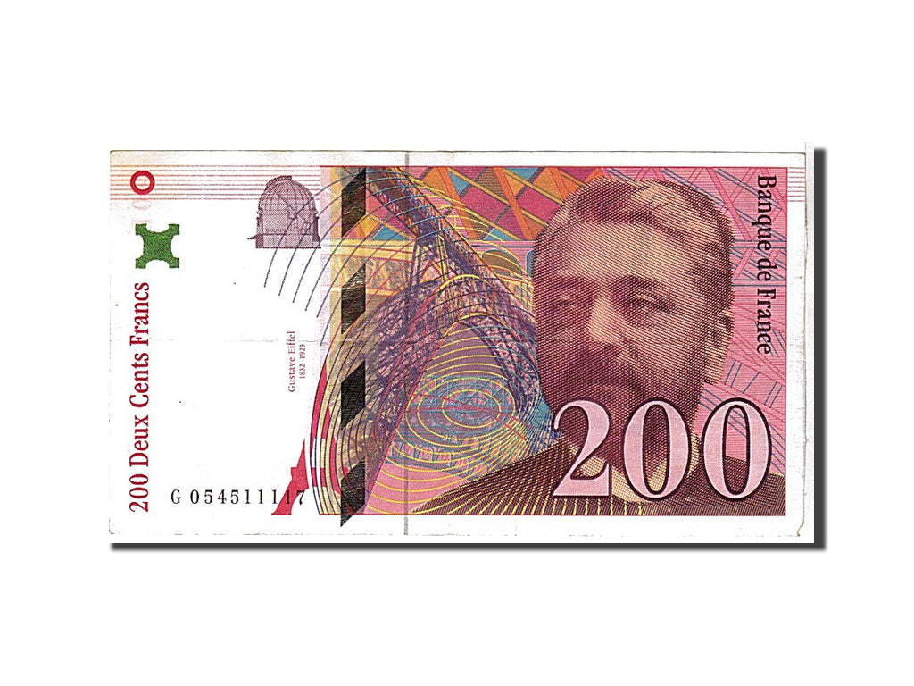 Banknote, France, 200 Francs, 200 F 1995-1999 ''Eiffel'', 1997, AU(55-58)