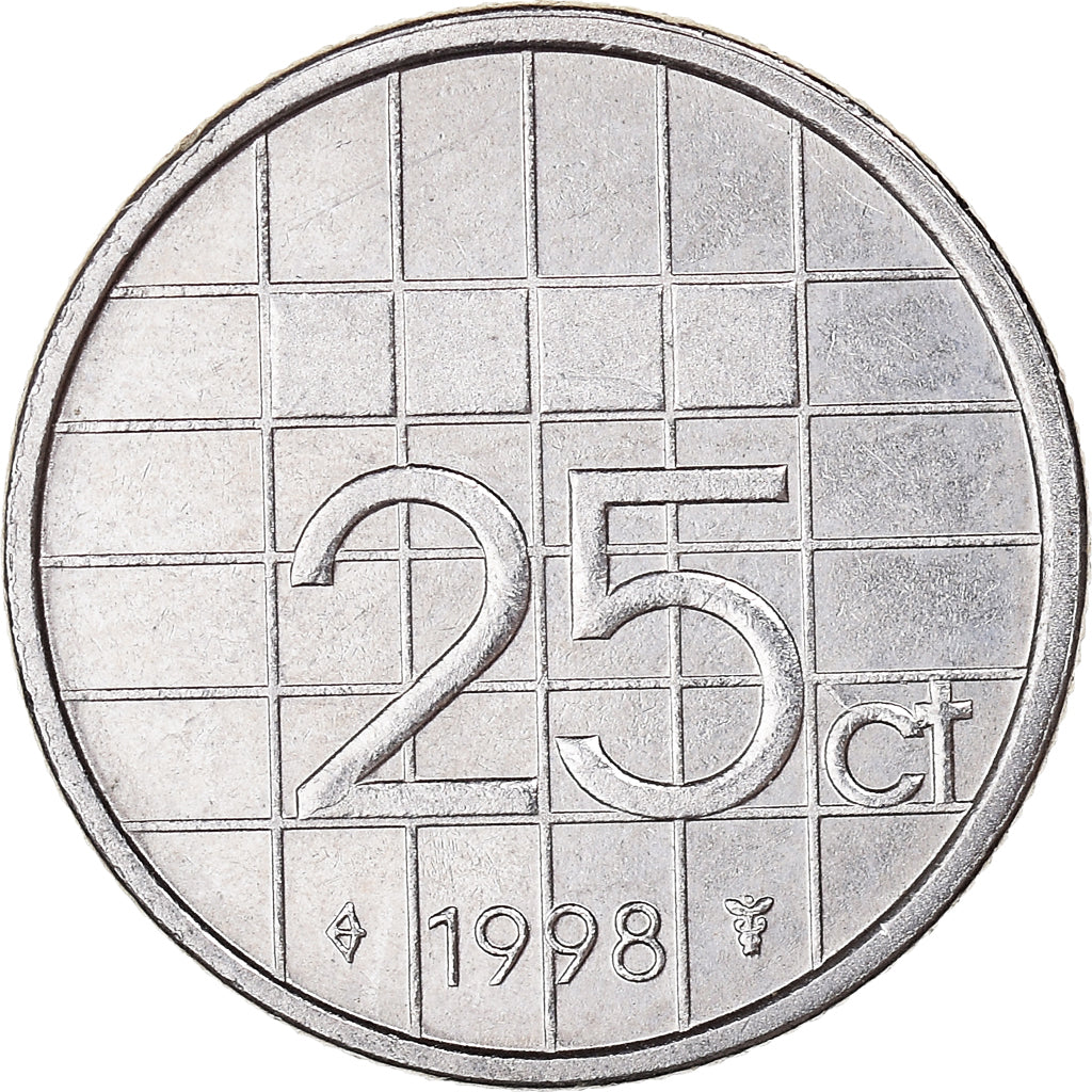 Coin, Netherlands, 25 Cents, 1998