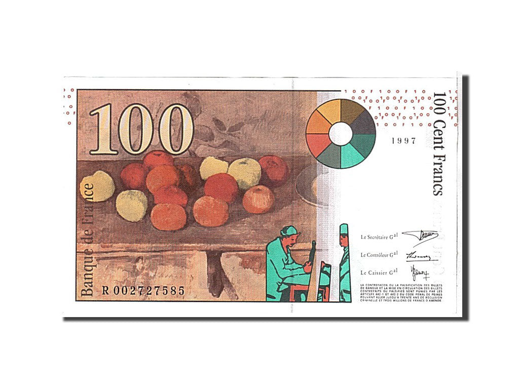 Francia, 100 Francs, 100 F 1997-1998 ''Cézanne'', 1997, KM:158a, FDS, Fayett...