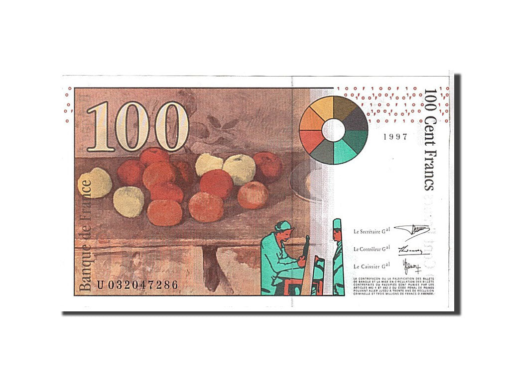 Banknote, France, 100 Francs, 100 F 1997-1998 ''Cézanne'', 1997, UNC(65-70)