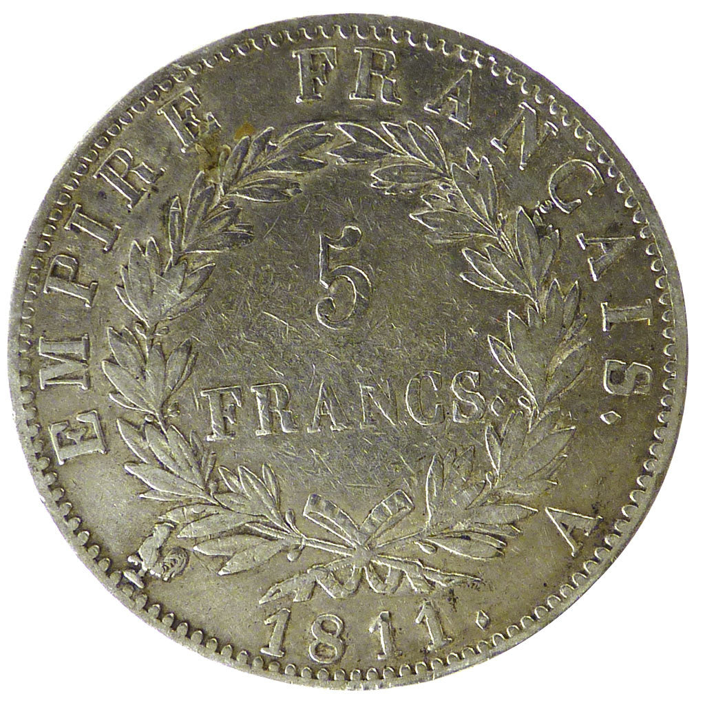 Münze, Frankreich, Napoléon I, 5 Francs, 1811, Paris, SS, Silber, Gadoury:584