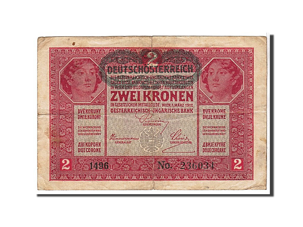 Austria, 2 Kronen, 1917, KM #50, VF(30-35), 1496236034