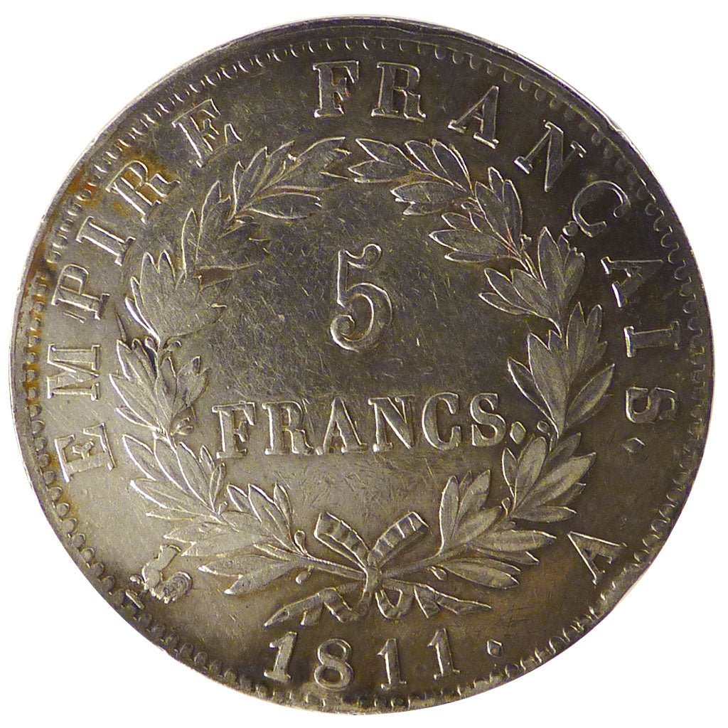 FRANCE, Napoléon I, 5 Francs, 1811, Paris, KM #694.1, EF(40-45), Silver, Gadoury