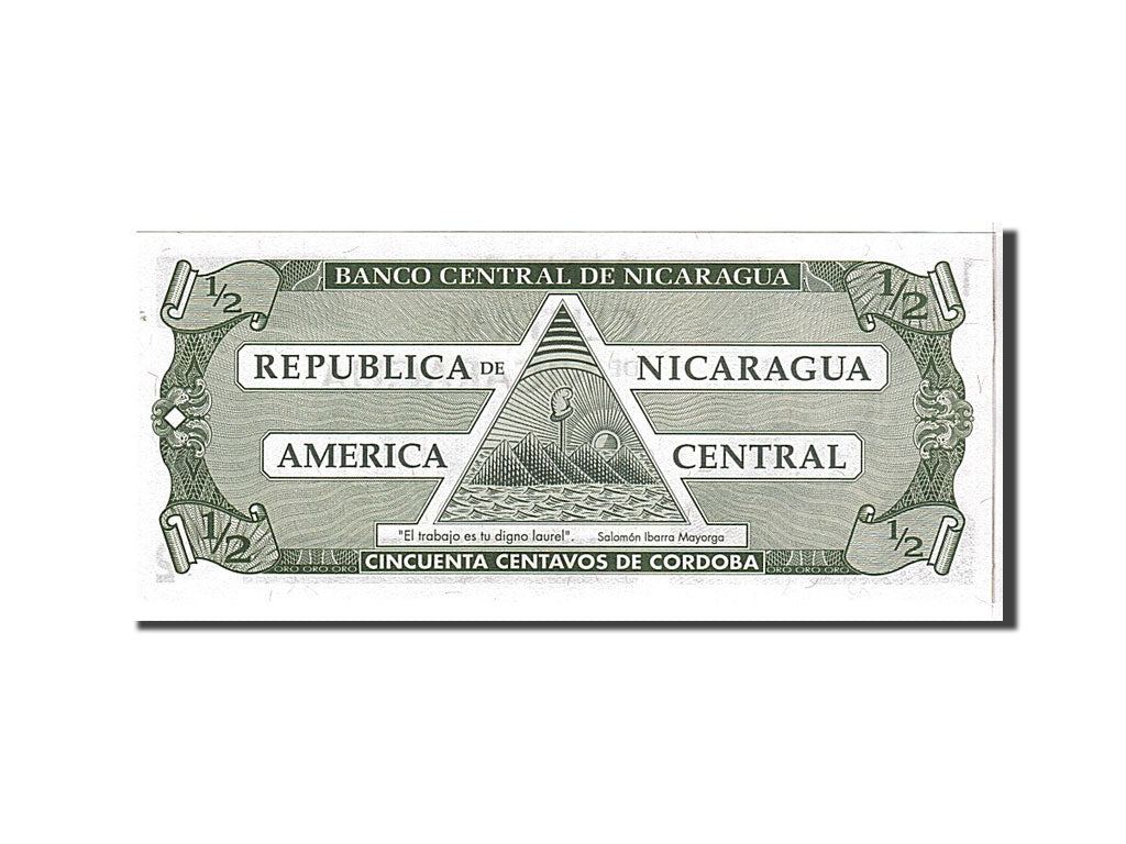 Nicaragua, 1/2 Cordoba type F. H. Cordoba