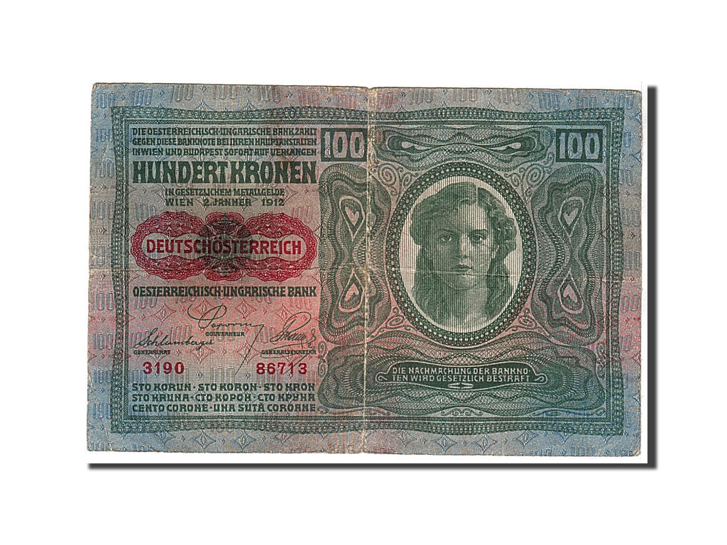 Austria, 100 Kronen, 1912, KM #55a, UNC(65-70), 319086713