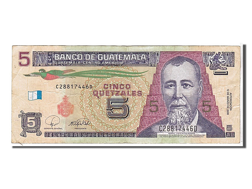 Guatemala, 5 Quetzales, 2008, KM #116, VF(20-25), C28817446D