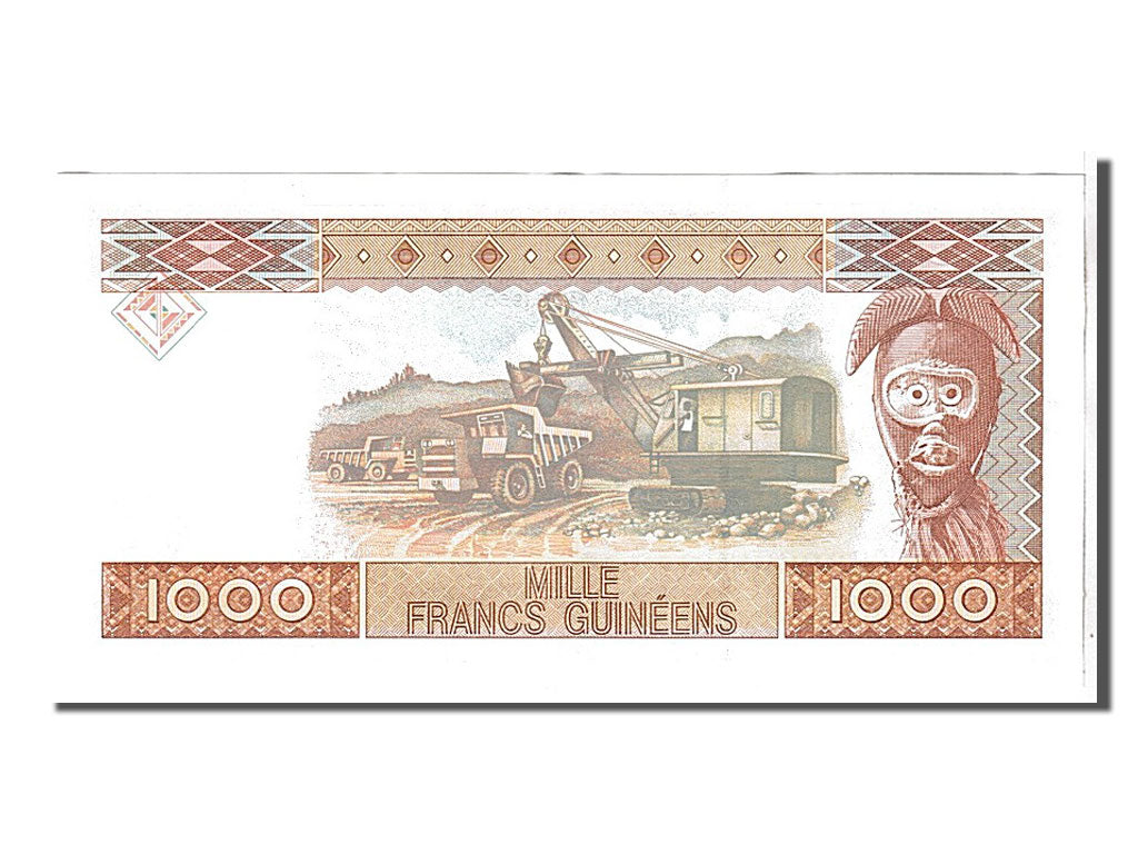 Guinea, 1000 Francs, 1998, KM #37, AU(55-58), C0306982