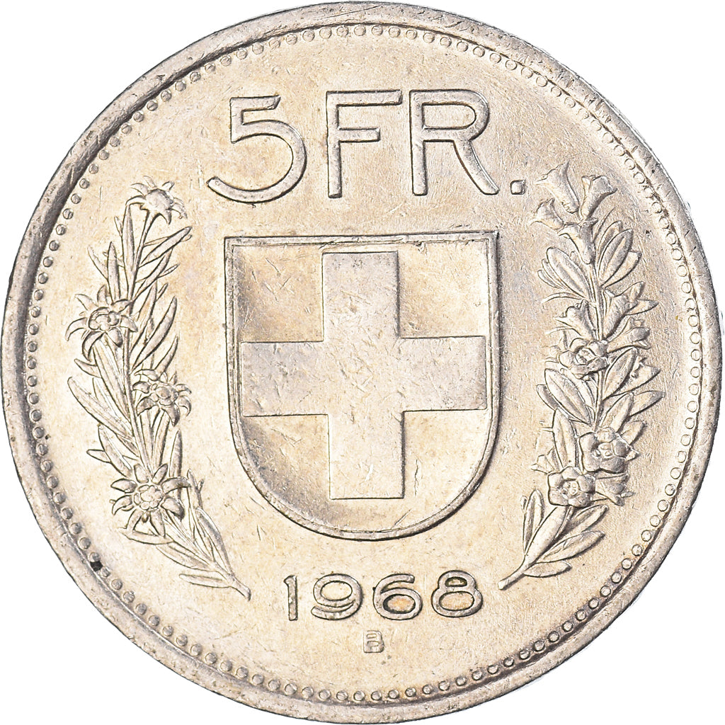 Munten, Zwitserland, 5 Francs, 1968