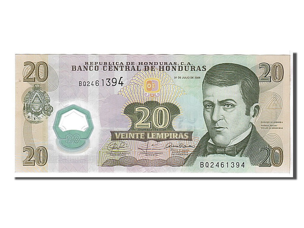 Honduras, 20 Lempiras, 2008, KM #93b, EF(40-45), BQ2461394