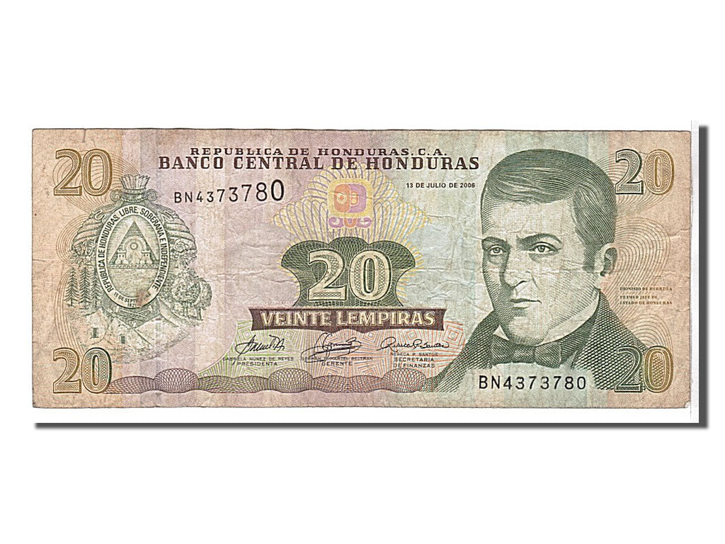 Honduras, 20 Lempiras, 2006, KM #93a, VF(20-25), BN4373780