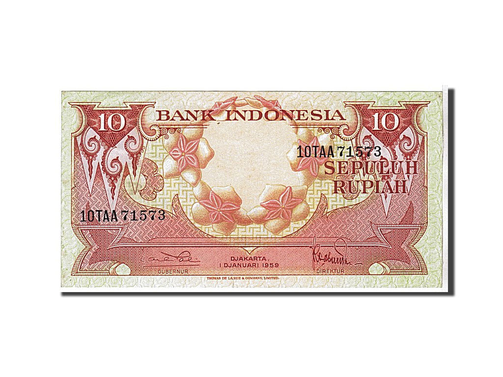 Biljet, Indonesië, 10 Rupiah, 1959, SPL
