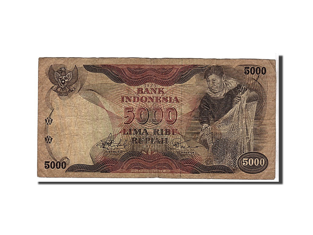 Indonesia, 5000 Rupiah, 1975, KM #114a, VG(8-10), FCT073147