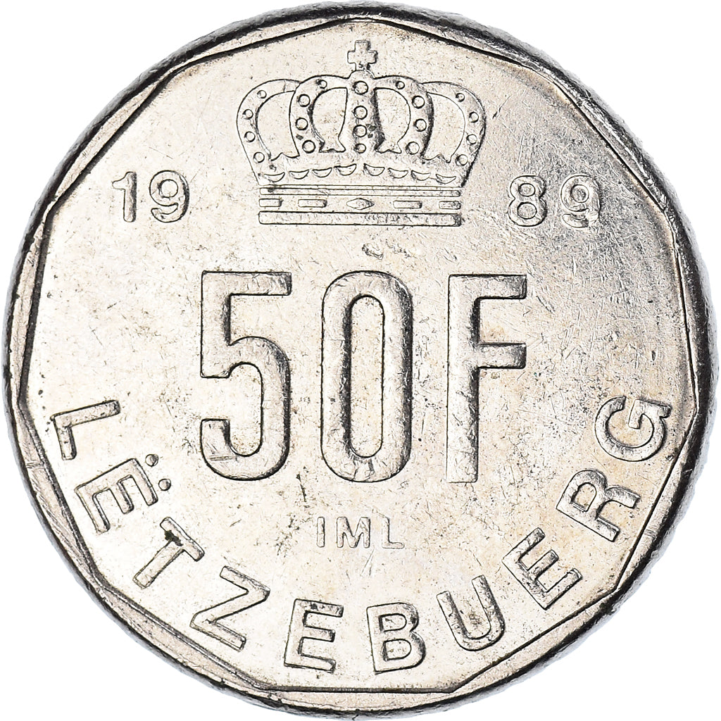 Moneta, Luksemburg, 50 Francs, 1989