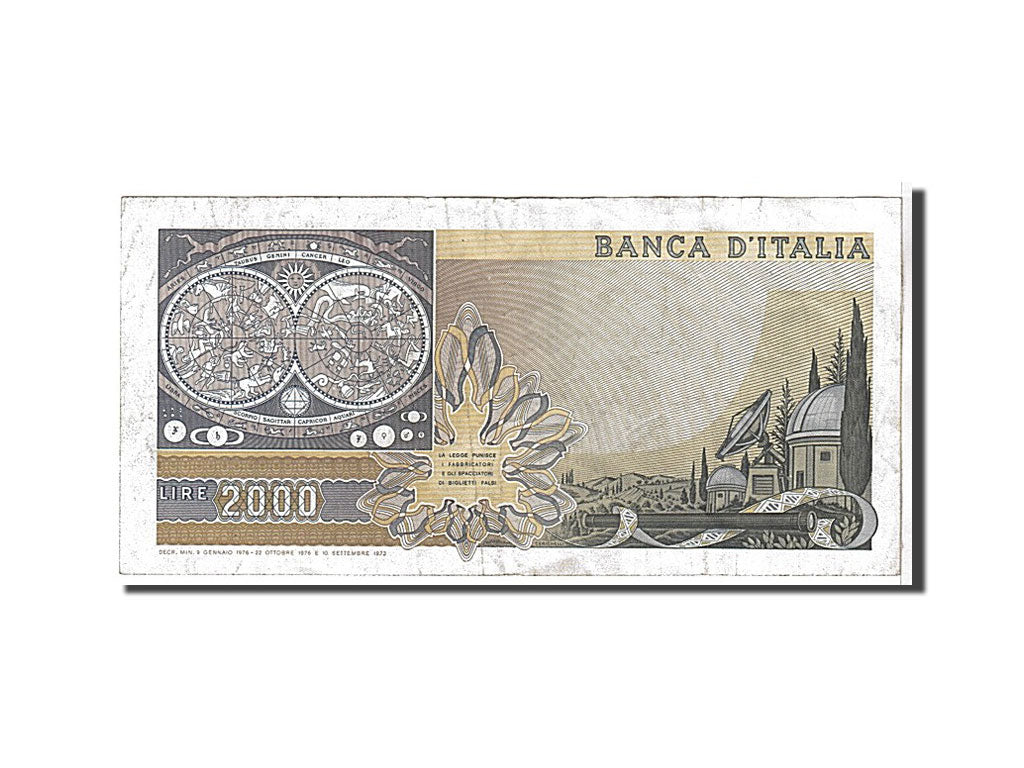Billete, 2000 Lire, 1976, Italia, BC