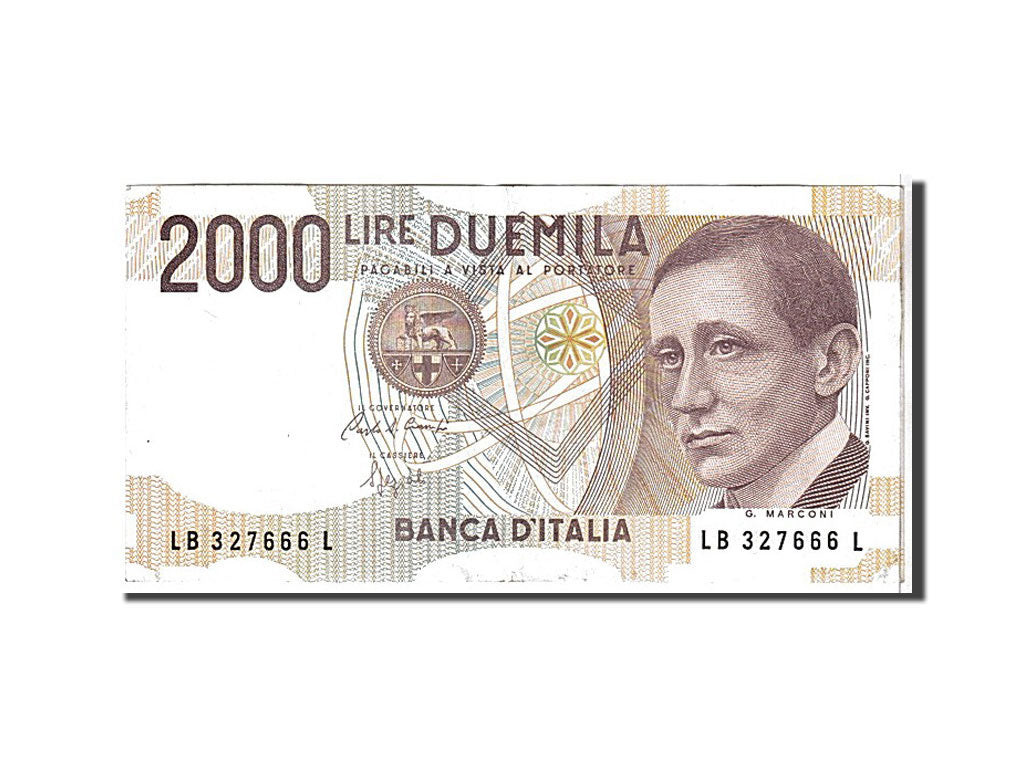 Italy, 2000 Lire, 1990, KM #115, AU(50-53), LB327666L