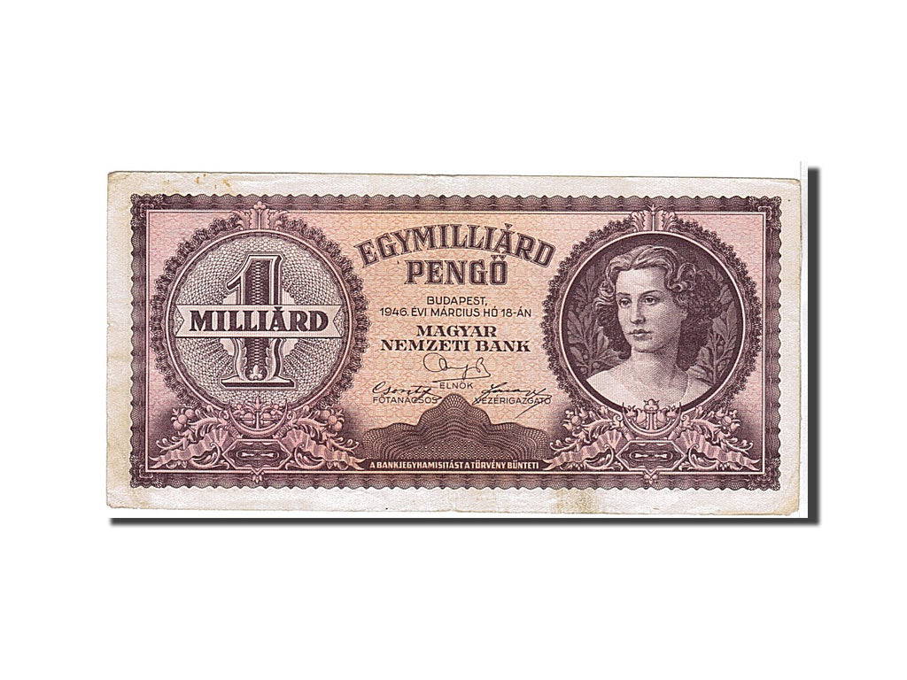 Billete, 1 Milliard Pengö, Hungría, KM:125, MBC