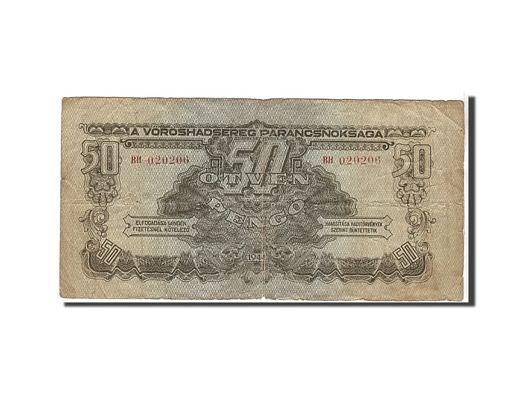 Hungary, 50 Pengö, 1944, KM #M7, VF(20-25), BH020206