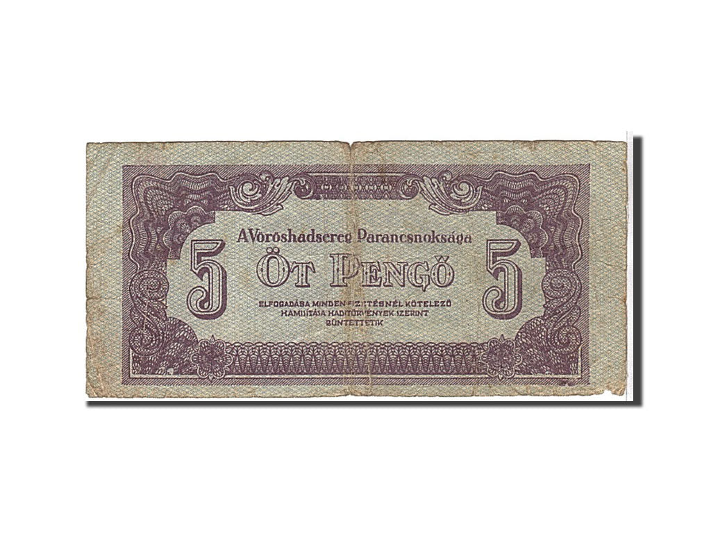 Billet, Hongrie, 5 Pengö, 1944, TB