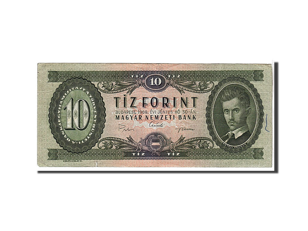 Billete, 10 Forint, 1969, Hungría, BC+
