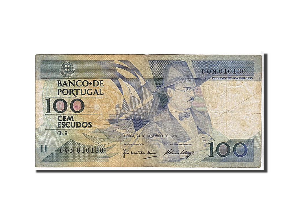 Banknote, Portugal, 100 Escudos, 1988, KM:179f, VF(20-25)