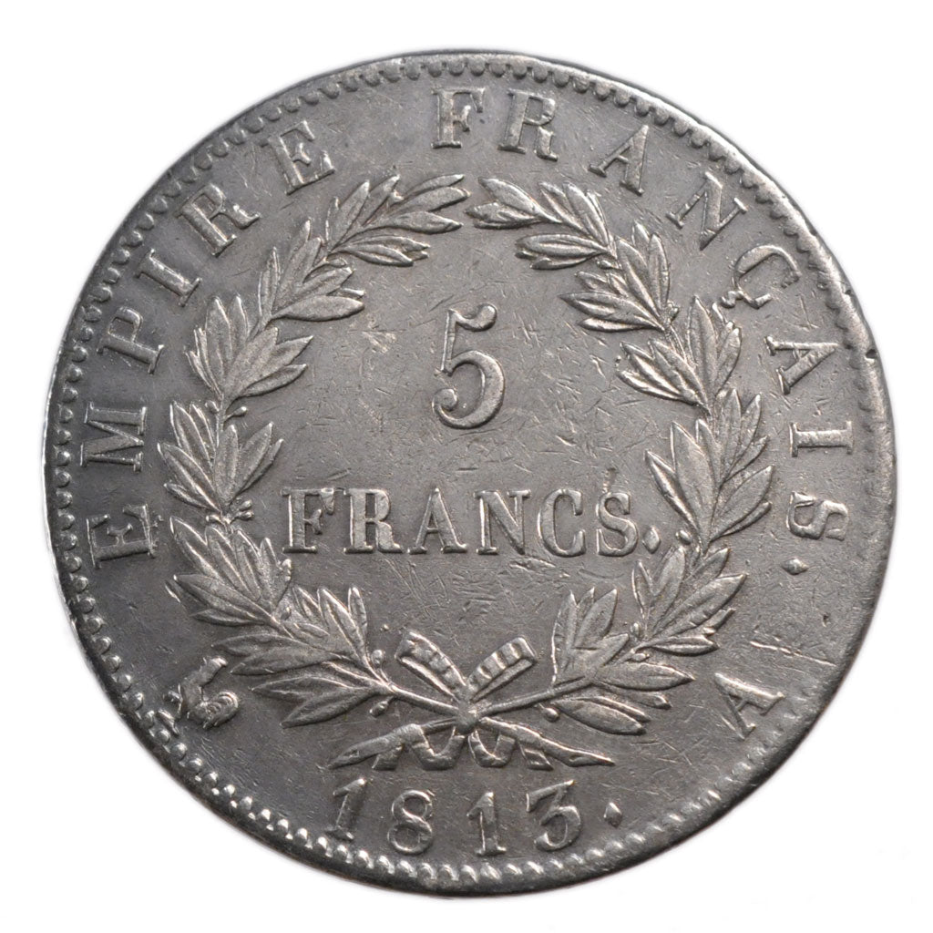 FRANCE, Napoléon I, 5 Francs, 1813, Paris, KM #694.1, AU(50-53), Silver, Gadoury