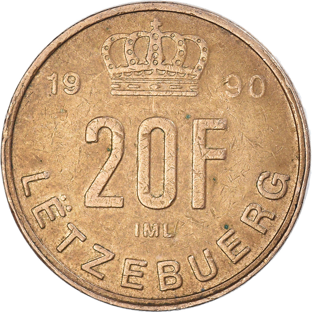 Moneda, Luxemburgo, 20 Francs, 1990