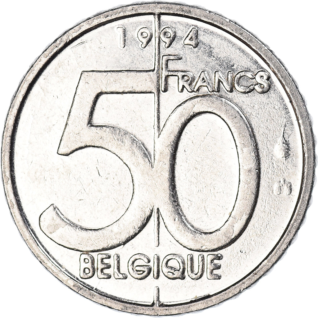 Coin, Belgium, 50 Francs, 50 Frank, 1994