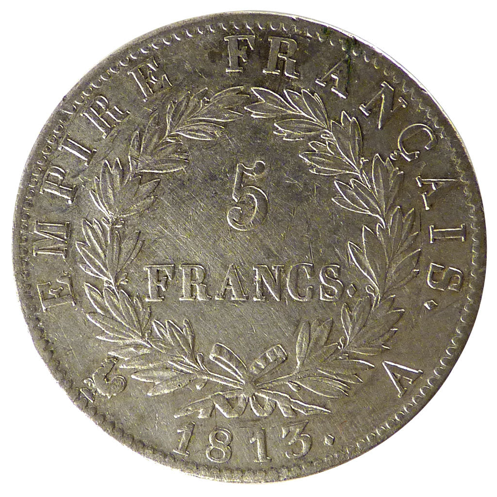 FRANCE, Napoléon I, 5 Francs, 1813, Paris, AU(50-53), Silver, Gadoury #584, 2...