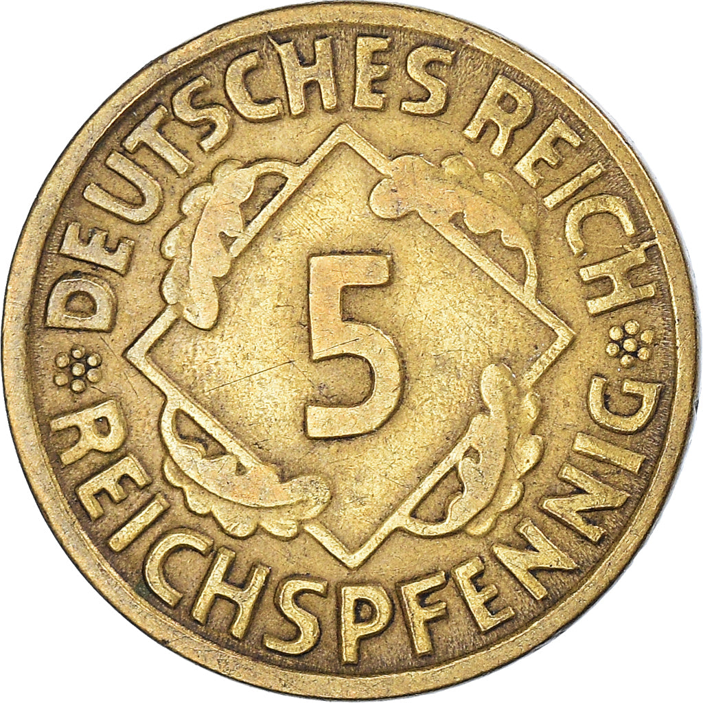 Moneta, Niemcy, 5 Reichspfennig, 1924