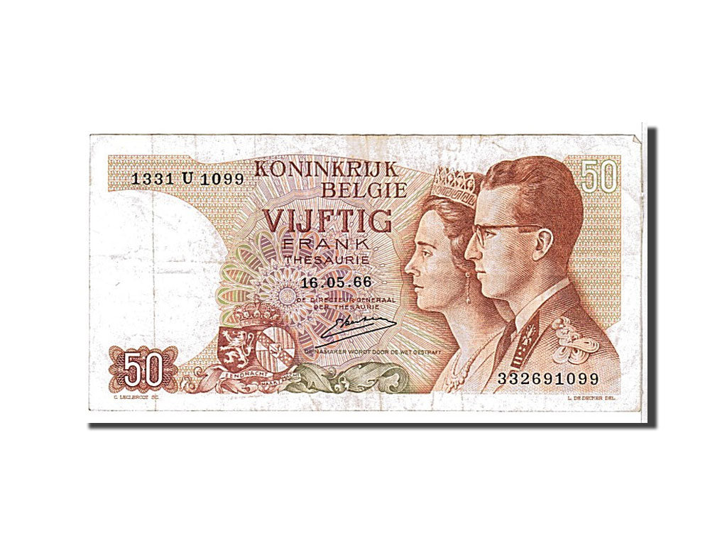 Belgium, 50 Francs, 1966, KM #139, VF(30-35), 332691099