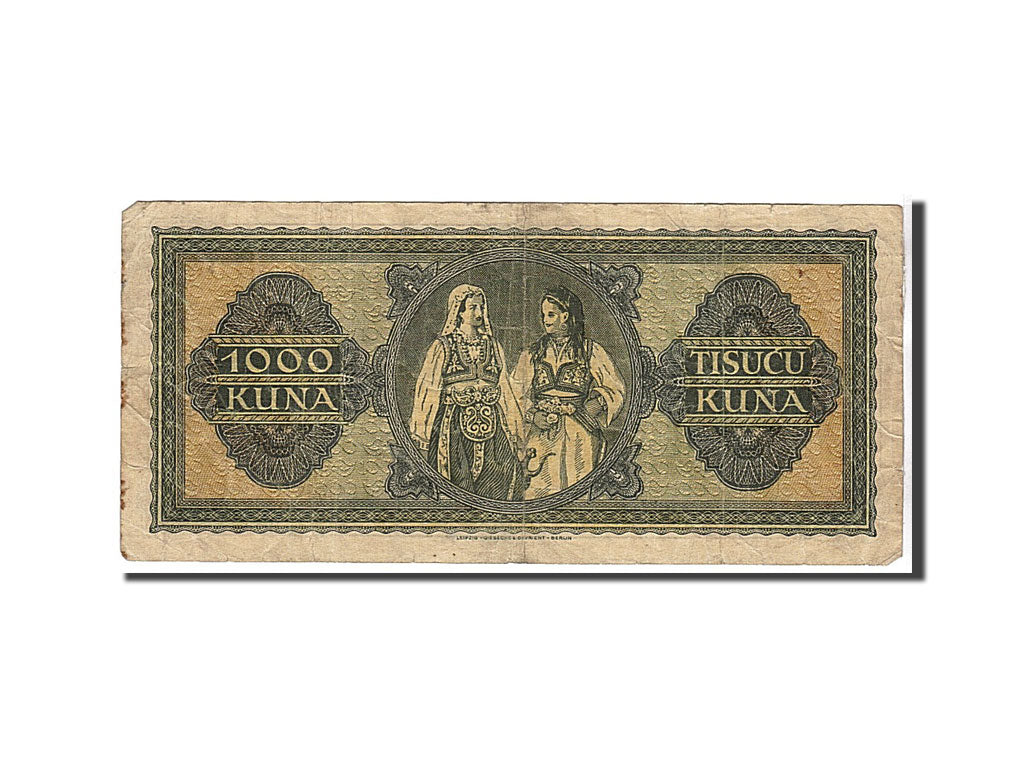 Croatia, 1000 Kuna, 1943, KM #12a, VF(20-25), D0733255