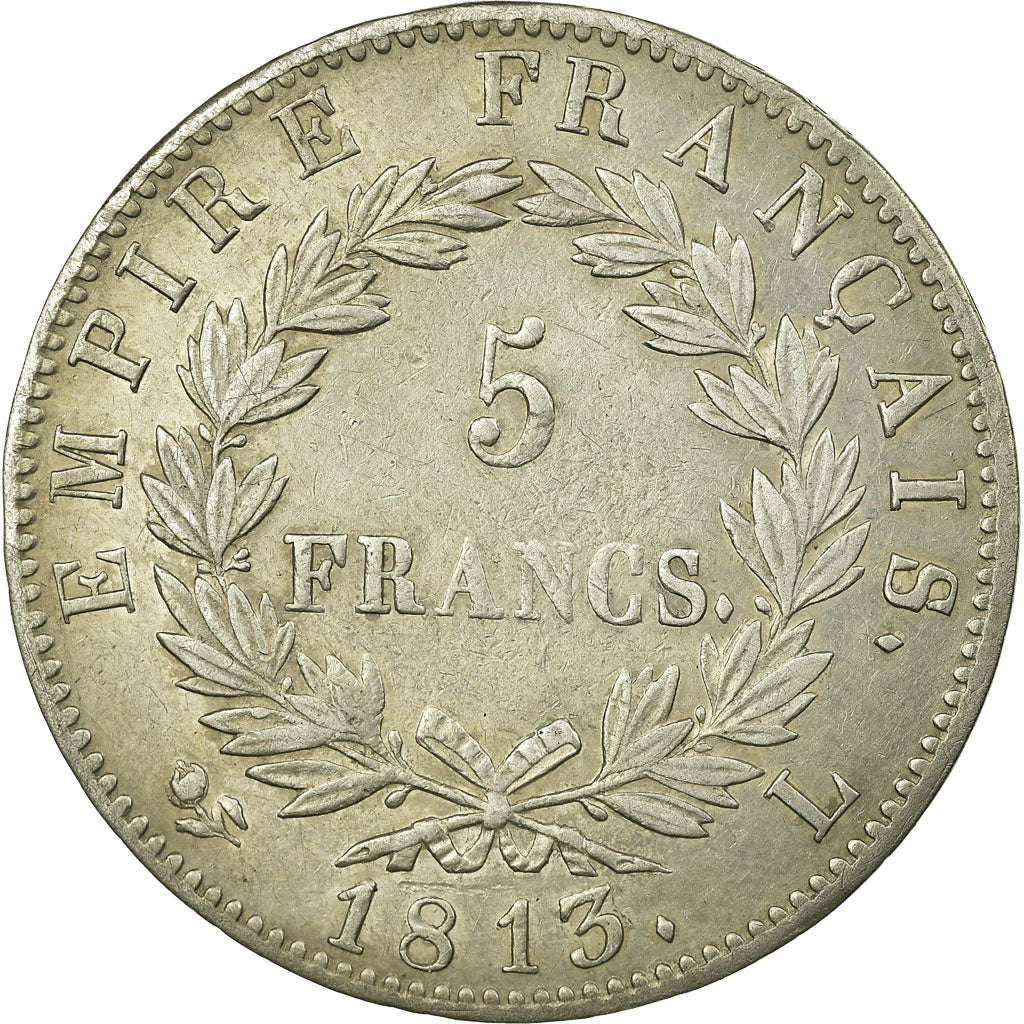 Coin, France, Napoléon I, 5 Francs, 1813, Bayonne, AU(50-53), Silver