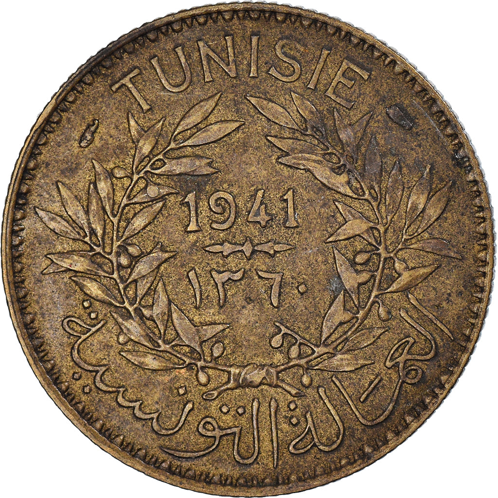 Moeda, Tunísia, 2 Francs, 1941