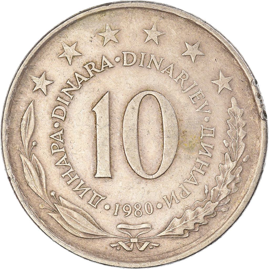 Moneta, Iugoslavia, 10 Dinara, 1980