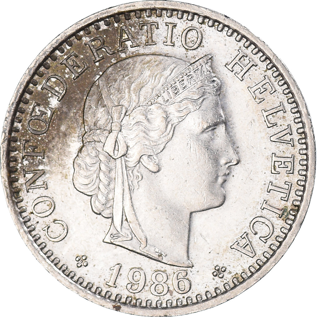 Moneda, Suiza, 20 Rappen, 1986