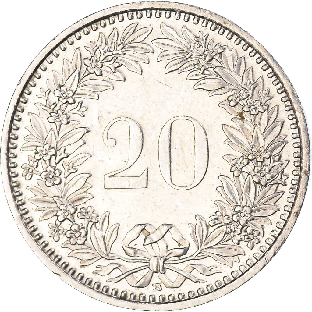 Moneda, Suiza, 20 Rappen, 1986