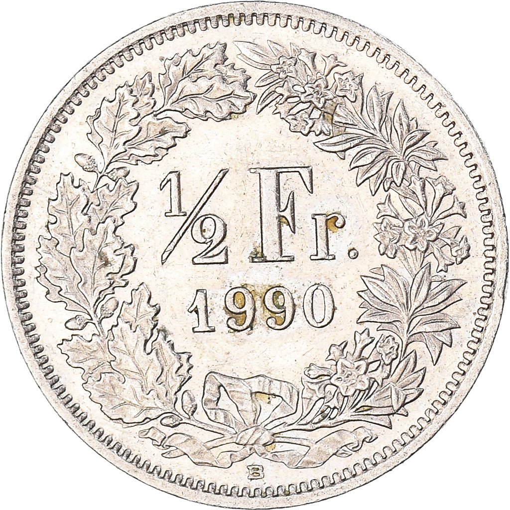 Moeda, Suíça, 1/2 Franc, 1990