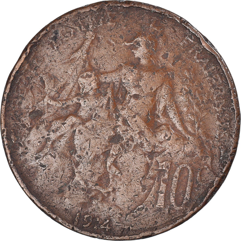 Munten, Frankrijk, 10 Centimes, 1914