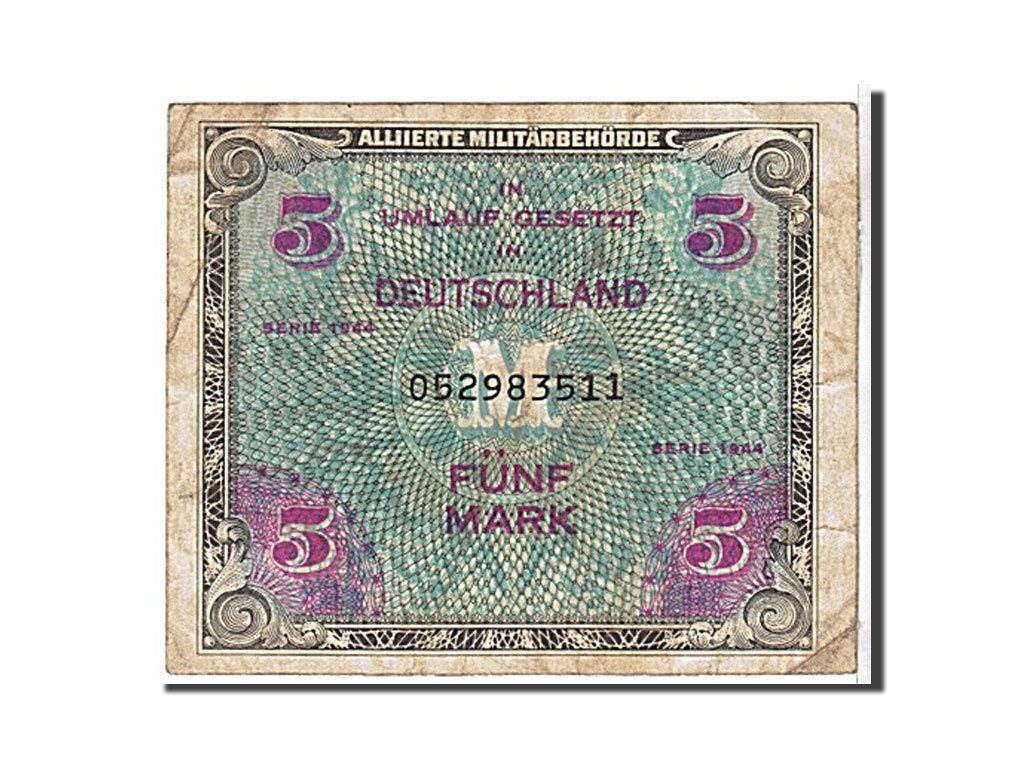 Germany, 5 Mark, 1944, KM #193b, VF(20-25), 052983511