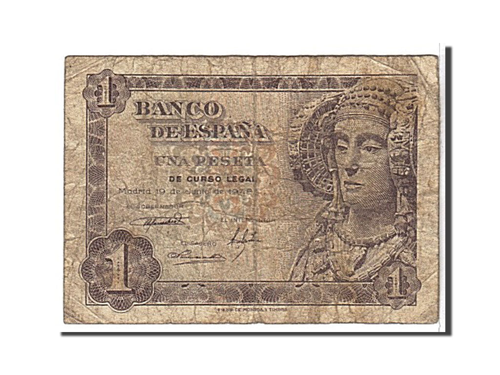 Banknote, Spain, 1 Peseta, 1948, KM:135a, VG(8-10)
