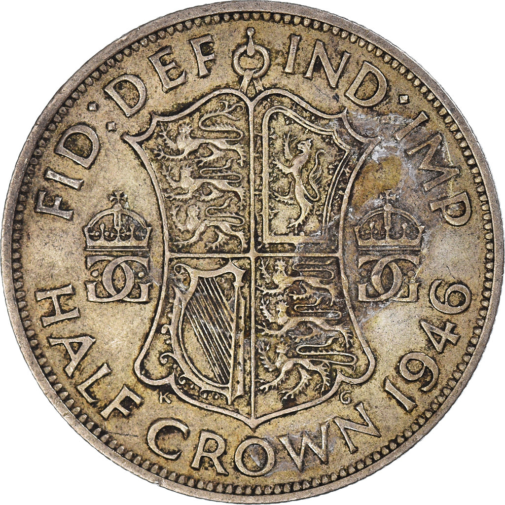 Moneda, Gran Bretaña, 1/2 Crown, 1946