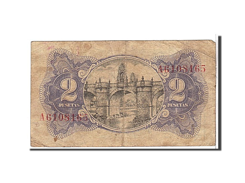 Spain, 2 Pesetas, 1938, KM #95, VF(20-25), A6108165