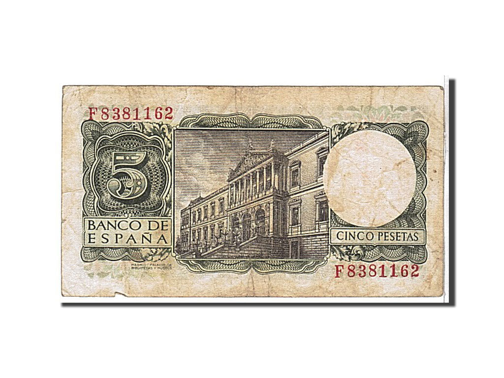 Spain, 5 Pesetas, 1954, KM #146a, VF(20-25), F8381162