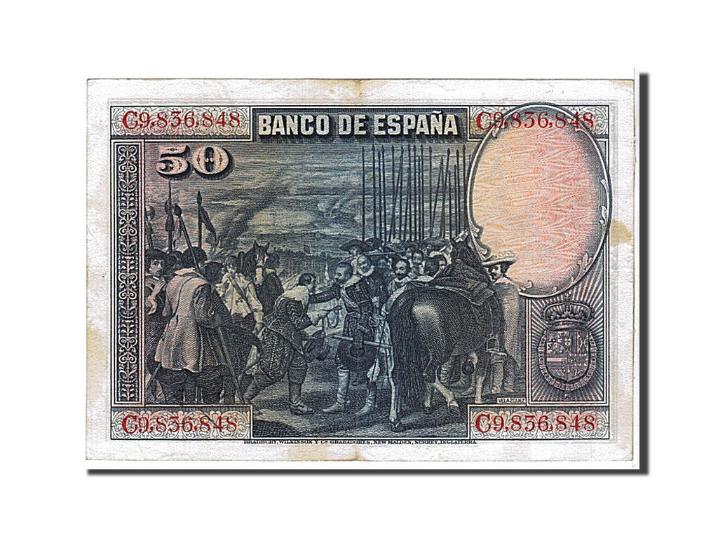 Billet, Espagne, 50 Pesetas, 1928, TTB+