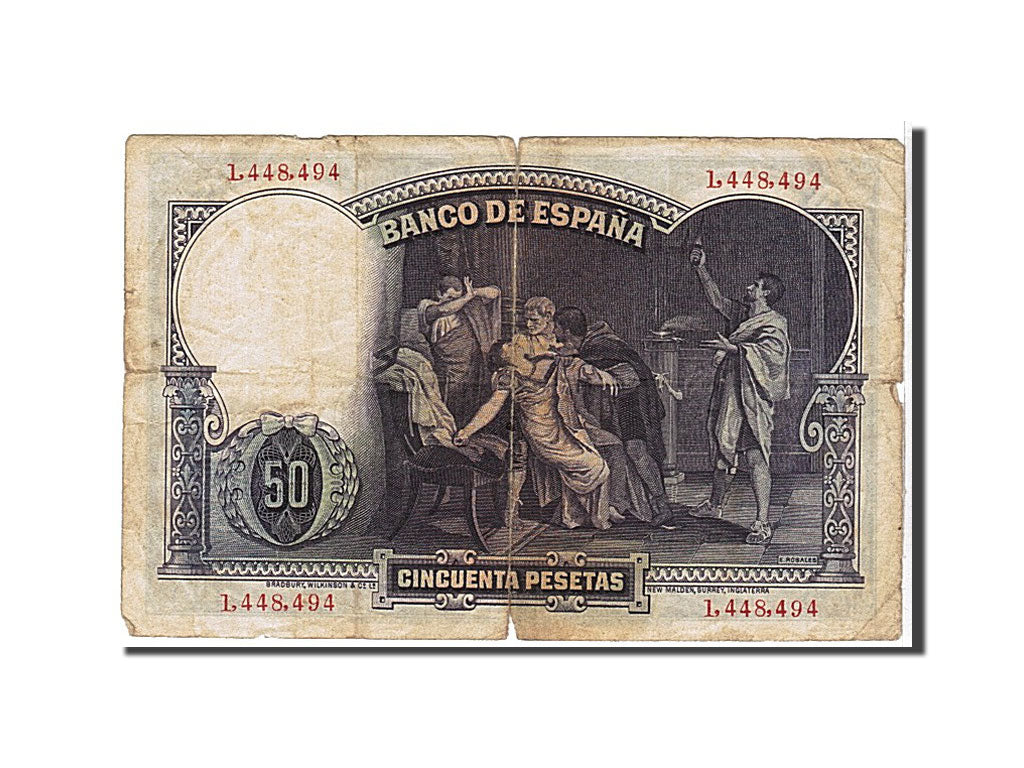 Spain, 50 Pesetas, 1931, KM #82, VG(8-10), I448494
