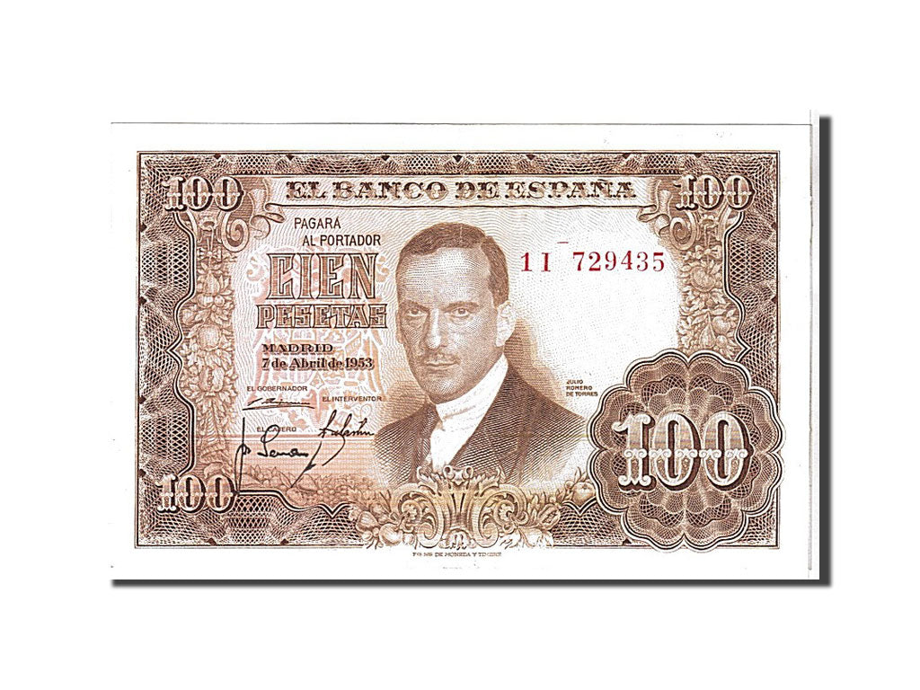 Spain, 100 Pesetas, 1953, KM #145a, UNC(63), 11729435