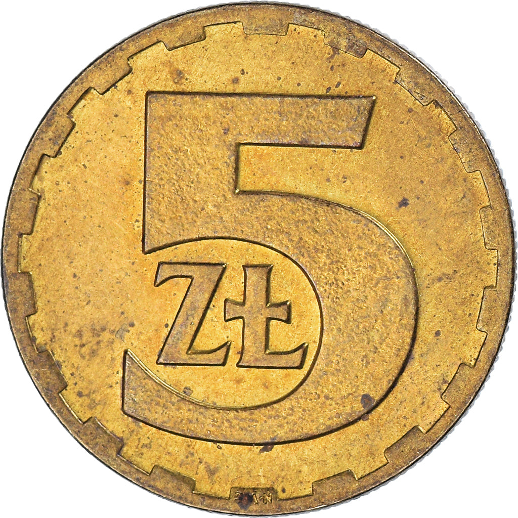 Münze, Polen, 5 Zlotych, 1975