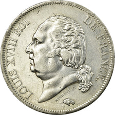 Munten, Frankrijk, Louis XVIII, Louis XVIII, 5 Francs, 1817, Rouen, ZF+, Zilver