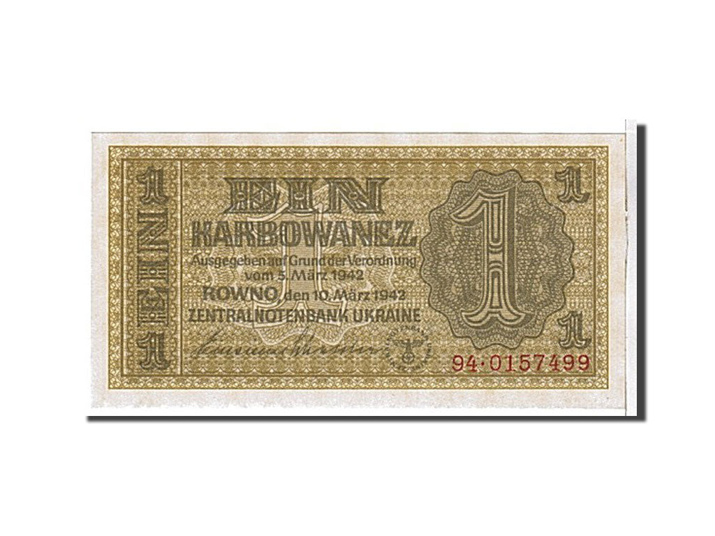 Ukraine, 1 Karbowanez, 1942, KM #49, UNC(65-70), 940157499