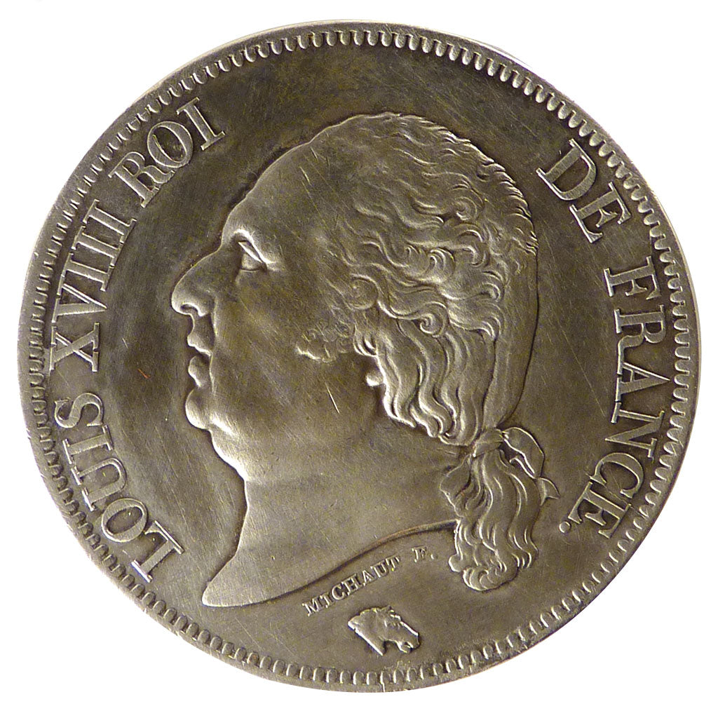 FRANCE, Louis XVIII, 5 Francs, 1821, Paris, KM #711.1, AU(50-53), Silver,...